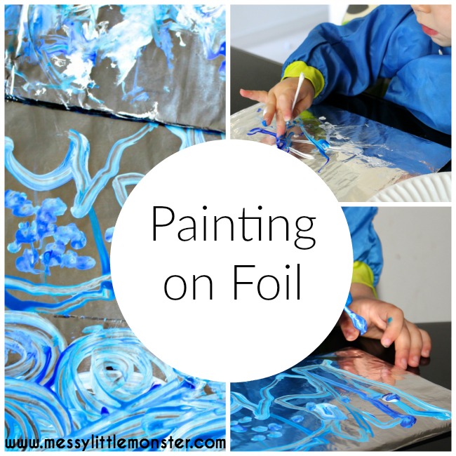 Painting On Foil - Van Gogh 'Starry Night' Art for Kids - Messy